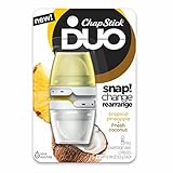 ChapStick DUO (Tropical Pineapple & Fresh Coconut Flavors, 1 Blister Pack of 2 Pieces) Full Lip Balm, 8 Hour Moisture, 0.194 Ounce Each