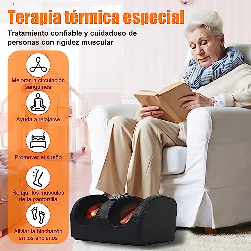 Postura Masajeador de Pies Eléctrico con Calor,Masajeador de Piernas Ajustable de 3 Intensidades, Masajeadores Eléctrico que Puede Relajar los Músculos de la Pantorrilla y el Pie, Masaje de Pies,Familia