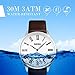Mens Leather Band Quartz Analog Watch, Roman Numeral Business Casual Wrist Watch Dress Wristwatch 98FT 30M Water Resistant - Brown