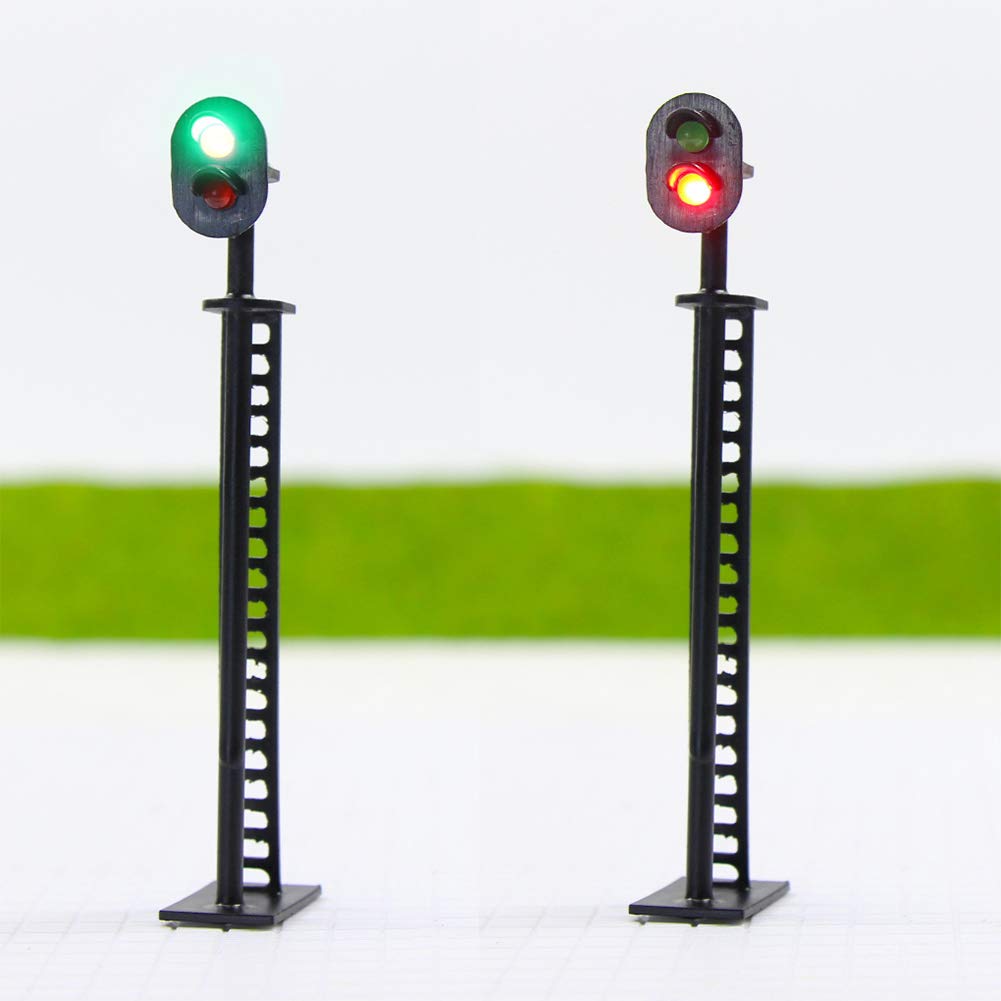 JTD01 5pcs Model Railway Block Signals Green/Red HO or OO Scale 8.5cm 12V Led New