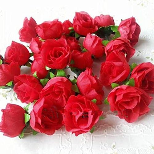 Medius Decoration 100Pcs Rose Artificial Silk Flower Heads For Wedding Red