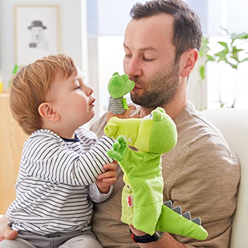 HABA Crocodile & Baby Finger Puppet Set - Hand Puppets for Kids - Toddler Pretend Play and Puppet Theater Toddler Activities and Learning Toys