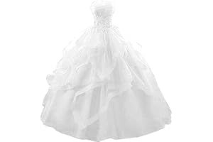 Fair Lady Prom Dress Long Ruffles Ball Gown Quinceanera Dresses Strapless Lace Tulle Beaded Princess Evening Dress