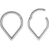 365 Sleepers Titanium Implant Grade 16G Tear Drop Septum Jewelry Hinged Segment Ring Body Piercing Hoop Lip Rings Helix Cartilage Rook Sleeper Earrings 8mm – 10mm