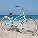 sixthreezero Women's Single Speed Beach Cruiser Bicycle, Teal Blue w/ Brown Seat/Grips, 26