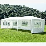 Uenjoy 10'x30' Party Tent Canopy Wedding Tent Event Tent Outdoor Gazebo White with 5 Sidewall