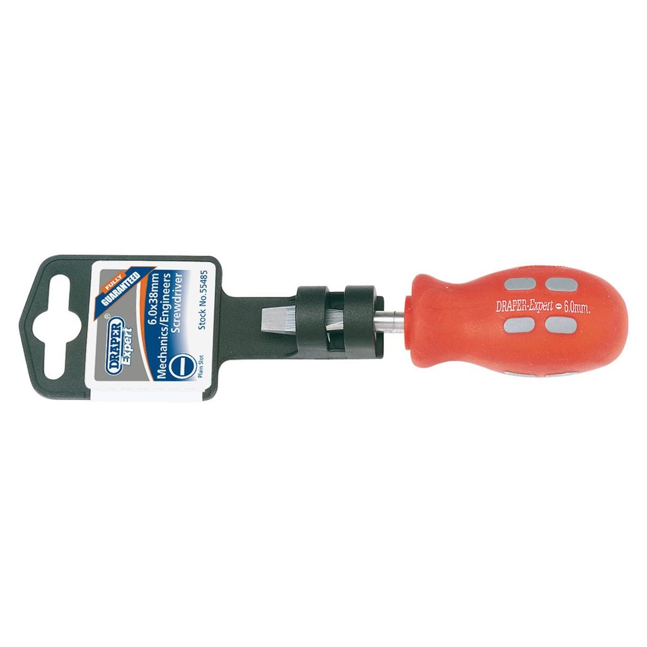 Draper Expert 55485 6 x 38 mm Slotted Flared-Tip Mechanic’s Screwdriver