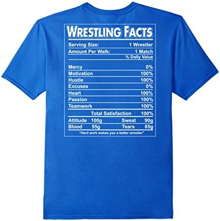 Men's Wrestling Facts Shirt - Wrestling Team Gift Medium Royal Blue