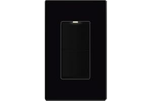 LIDER Minimalist Design Matte Finish Lighted Double Switch with Screwless Wall Plate, Combination Frameless Decorator Switch 