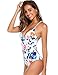 Ekouaer Womens One Piece Swimsuits, 6043-white Flower, M (fit US 6-8)