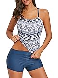 FIRENGOLI Women's Straps Tankini Swimsuits Sexy Two Piece Swimwear Set