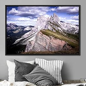 signwin Framed Canvas Wall Art Mountainscape Aerial Dramatic...