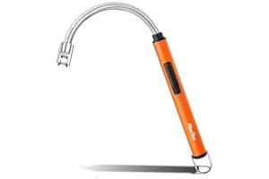 MeeToo Electric Candle Lighter Fluorescent Lighter Rechargeable USB Lighter Plasma Arc Windproof Lighter Grow in The Dark for Candle Party Camping (Orange)