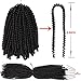 3 Pack Spring Twist Ombre Colors Crochet Braids Synthetic Braiding Hair Extensions 8 Inches 50 Strands/pieces (8 INCHES, Black)