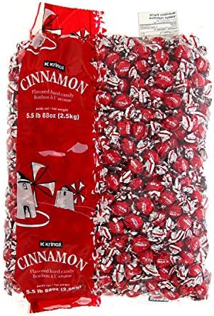 Krinos Candy - Greek Favorite – Cinnamon Flavored Treats - Delicious Hard Candy – All Natural Flavors - No Alcohol and No Gluten - Perfect for Parties, Party Favors, or Gifts, 5.5lb Bag