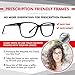 WearMe Pro - Metal Frame Modern Clear Lens Glasses (Silver, 50)