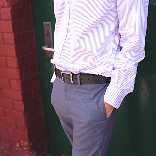 Falari Men's Classic Dress Belt Genuine Leather Belt Enclosed in a Gift Box Black 9021-BK-S