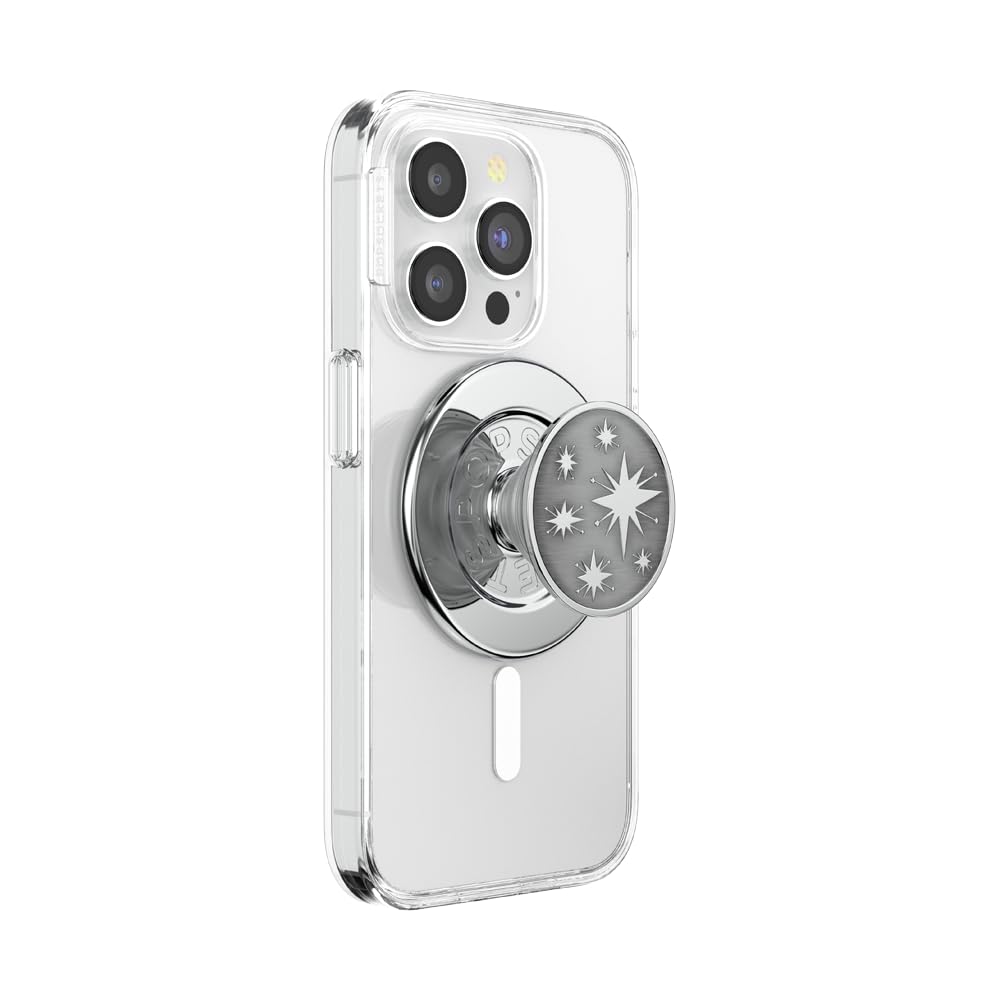 PopSockets Phone Grip for MagSafe with Kickstand, Magnetic Stand, Swappable Top, Secure Hold for iPhone MagSafe Cases, Phone & Tablet Grip - Enamel Astro Image