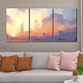 3 Panel Oil Painting Style Abstract Seascape x 3 Panels