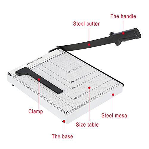 Elever Heavy Duty Professional Paper Cutter Guillotine Paper Trimmer Machine for A4 B5 A5 B6 B7 Home Office Use