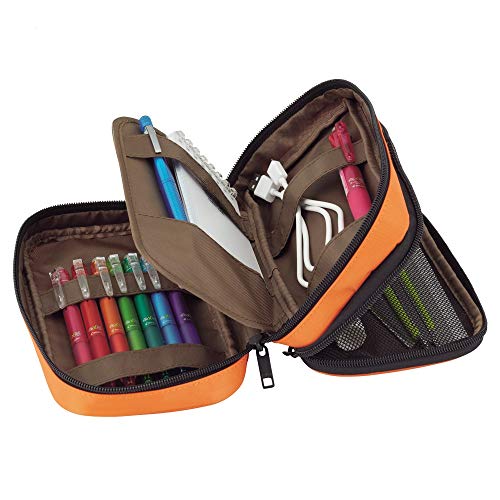 LIHIT LAB Large Capacity Double Zipper Pencil Case For School Office