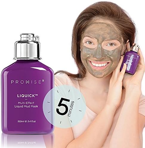 LIQUICK Liquid Mud Mask Blackhead Remover Multi-Effect Dead Sea Minerals Enriched – Exfoliate, Smooth, Brighten Skin 5-Minute Face Treatment + FREE Mask Applicator by Promise Cosmetics