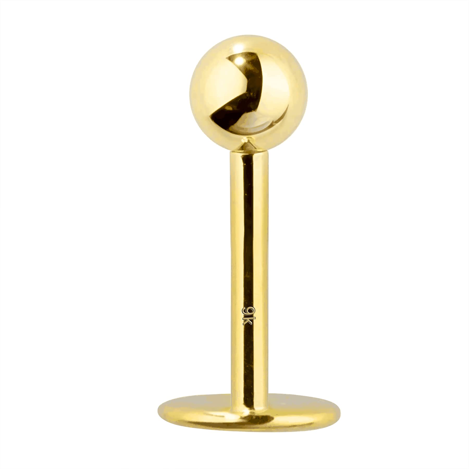 OUFER 9ct Real Solid Gold Helix Stud Earring 8mm Lip Bar Piercings Labret Studs 16G Monroe Rings Cartilage Tragus Conch Jewellery Women Gifts