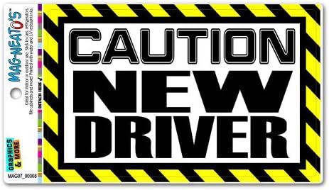 Caution New Driver MAG-NEATO'Sâ„¢ Automotive Car Refrigerator Locker Vinyl Magnet