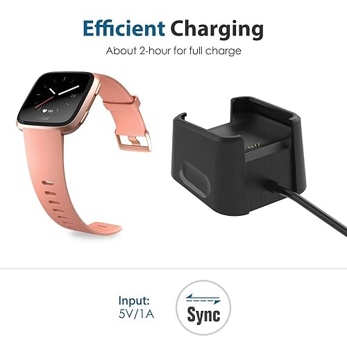 MoKo 2-Pack Charger Dock Compatible with Fitbit Versa 2, Portable