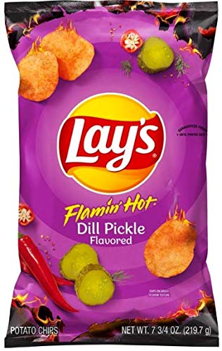 NEW Lay's Flamin' Hot Dill Pickle Flavored (Large Bag Net Wt 7.75 Oz, 1)
