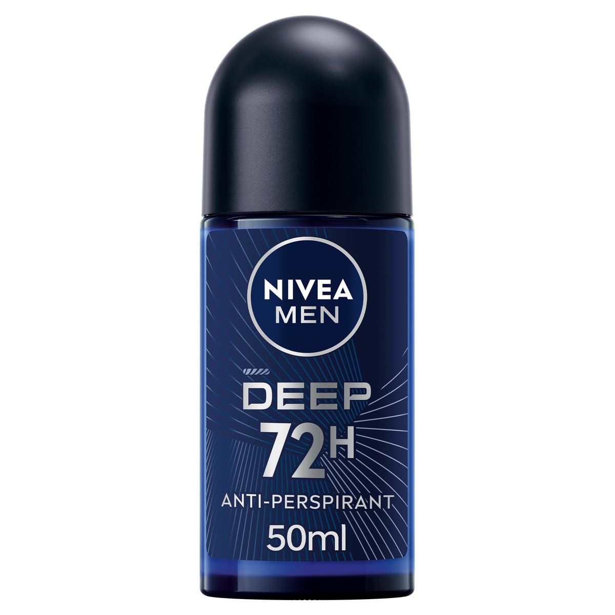 NIVEA MEN DEEP Roll-on deodorant 6 x 50 ml, Men's deodorant with anti-bacterial formula with activated carbon, Anti-breathable deodorant for 48 h intense freshness