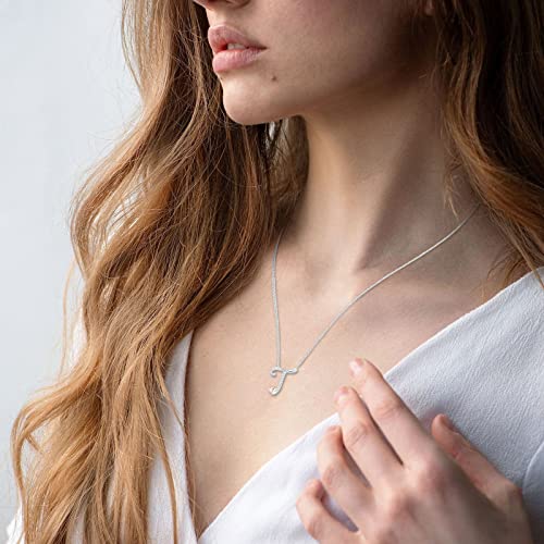 DISIMIE Silver Name Initial Necklaces for Women Girls, Heart Pendant Letter Necklaces for Ladies Friend, Personalized Cute Chain Jewelry Birthday Anniversary Mother\'s Day Necklace Gift with Initials