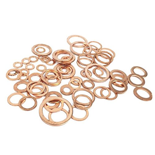 Homyl 280pcs Copper Washers Flat Ring Sump Plug Oil Seal Gasket Assorted Set 12 Sizes PACK