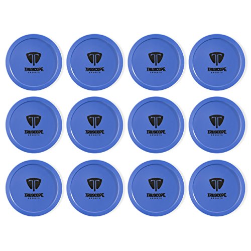 Truscope Sports 12 Pack 3 1/4 Inch Air Hockey Pucks (Blue)
