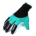 Garden Genie Gloves,TERKLE Garden Gloves with Left & Right Hand Fingertips ABS Plastic Claws for Pruning, Digging & Planting, One Pair