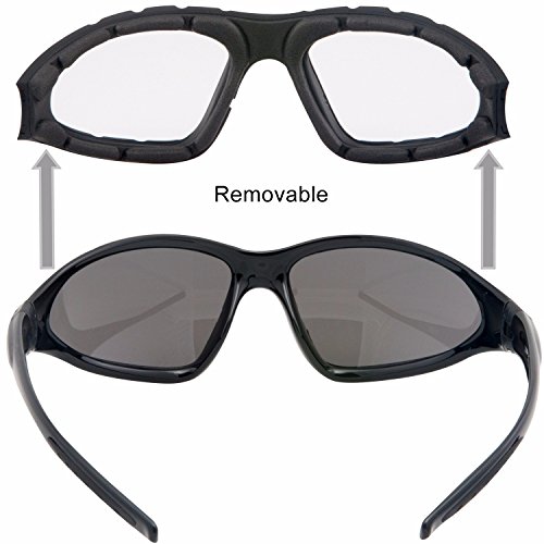 WYND Blocker Vert Motorcycle & Boating Sports Wrap Around Polarized Sunglasses (Black / Smoke Lens)