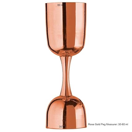 NJ Rose Gold Premium High Class Peg Measure W/O Handle, Jigger 30 and 60 ml, New Design Peg Measurer, Shot Glass, Drink Measuring Bar Tool Jigger- Limited Edition