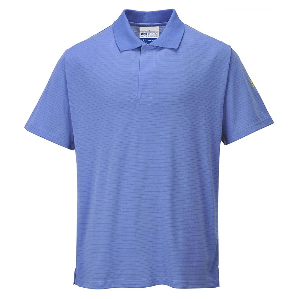 Portwest Anti-Static ESD Polo Shirt, Size: M, Colour: Hamilton Blue, AS21HBRM