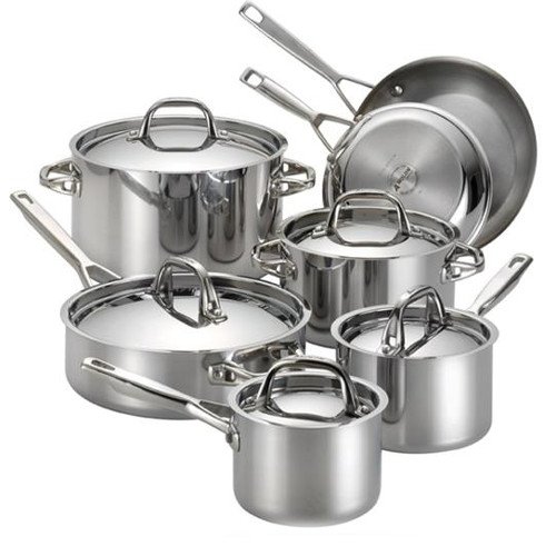 Anolon Tri-Ply Clad Stainless Steel 12-Piece Cookware Set