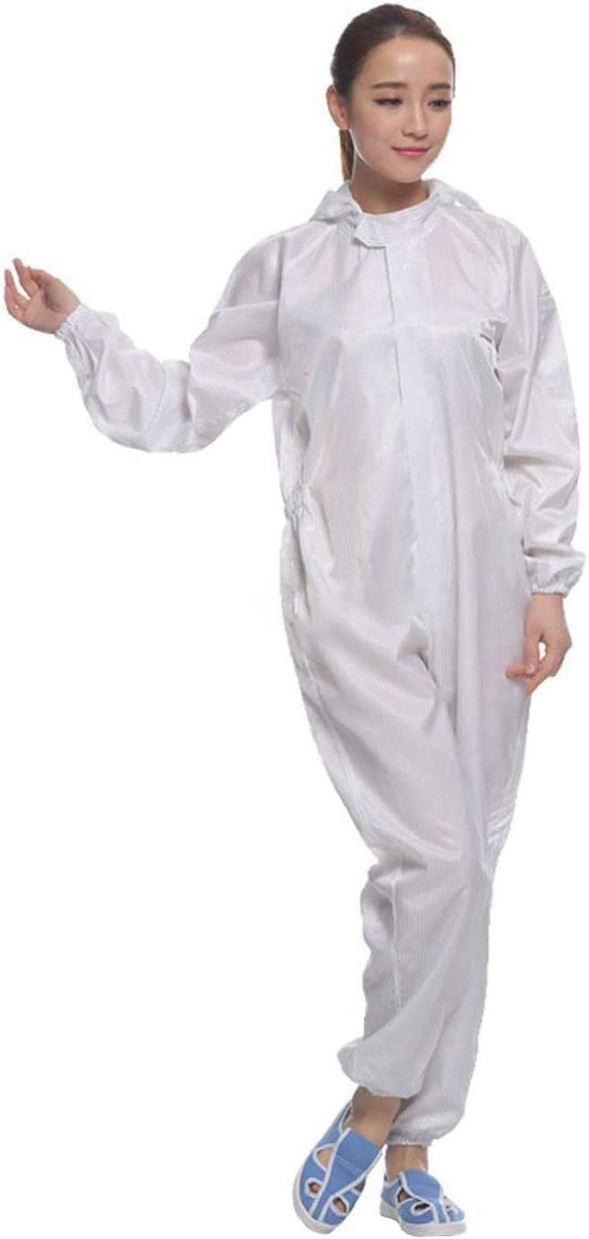 Protective Coverall Hooded Coverall - Dust Proof and Anti-static Zip Jumpsuit for Dust-Free Workshop