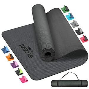 SYOSIN Yoga Mat, 6mm TPE Non-Slip Yoga Mat for Workout Eco Friendly Exercise Mat for Home Gym, Fitness Mat for Training, Yoga, Pilates 183 x 61 x 0.6CM (PURPLE-PINK)