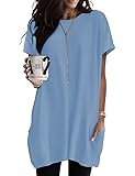 Poetsky Womens Bat Sleeve Tunics Shirts Summer Long