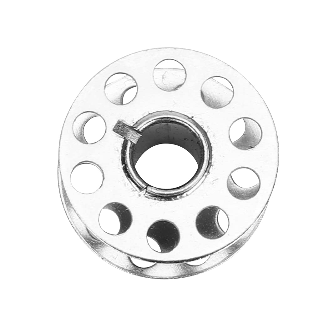 Qcwwy Sewing Machine Bobbin, 50 Pack Stainless Steel Sewing Machine Spool Plastic Spool Metal Bobbin Sewing Machine Accessories for Household Sewing Machine(Stainless Steel)