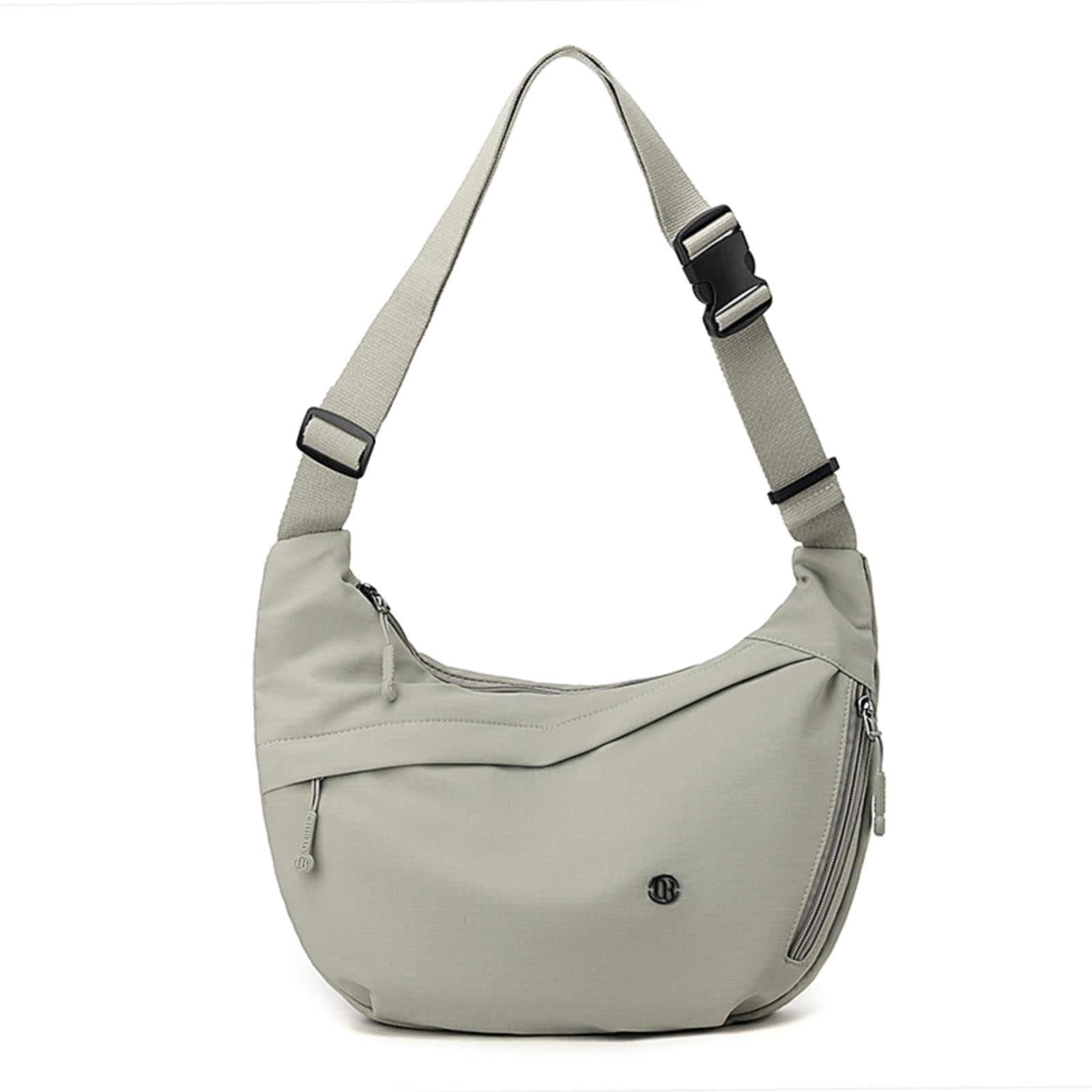 Photo 1 of Wafybsre Nylon Crescent Cross body Bag for Women and Men, Casual Medium Lightweight Shoulder Tote Handbag Travel Purse with Adjustable Strap (Light gray)