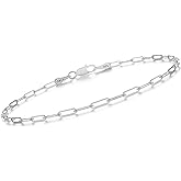 925 Sterling Silver Paperclip Chain Bracelet 3/4/5mm Silver Bracelet for Women Men Silver Bracelet 6.5-9 Inches