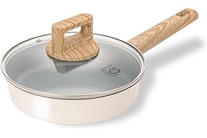 KOCH SYSTEME CS 8 Inch Non Stick Frying Pan with Lid, Nonstick Ceramic Frying Pan with Heat-Resistant Handle, Non Toxic Cooki
