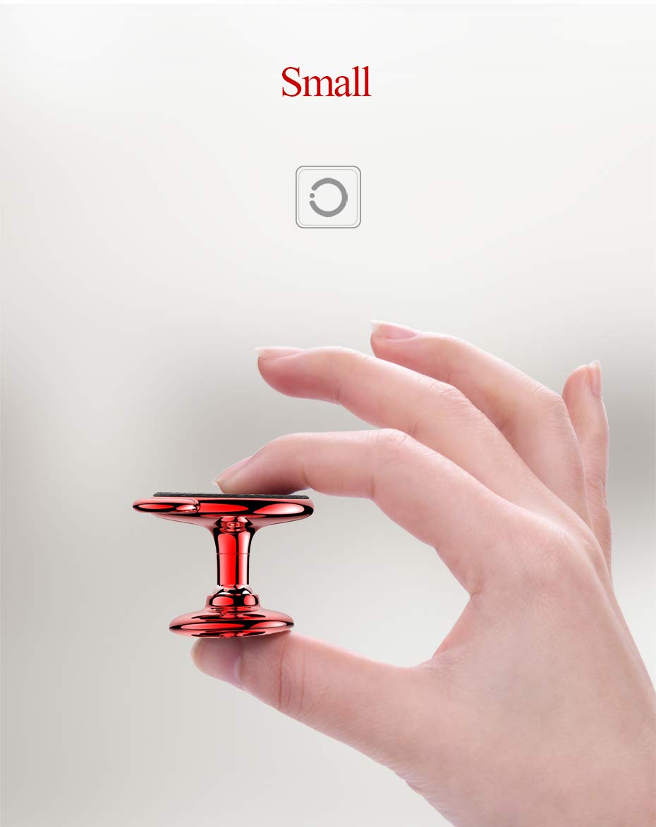 Version - Universal Magnetic Car Cell Phone Holder Mount Stand a Super Strong Magnet iPhone 7/7 Plus/8/8Plus/X/Samsung Galaxy S8/S7/S6 More - Red