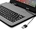 Fosmon Leather Case with Stand, USB Keyboard and Stylus for 10