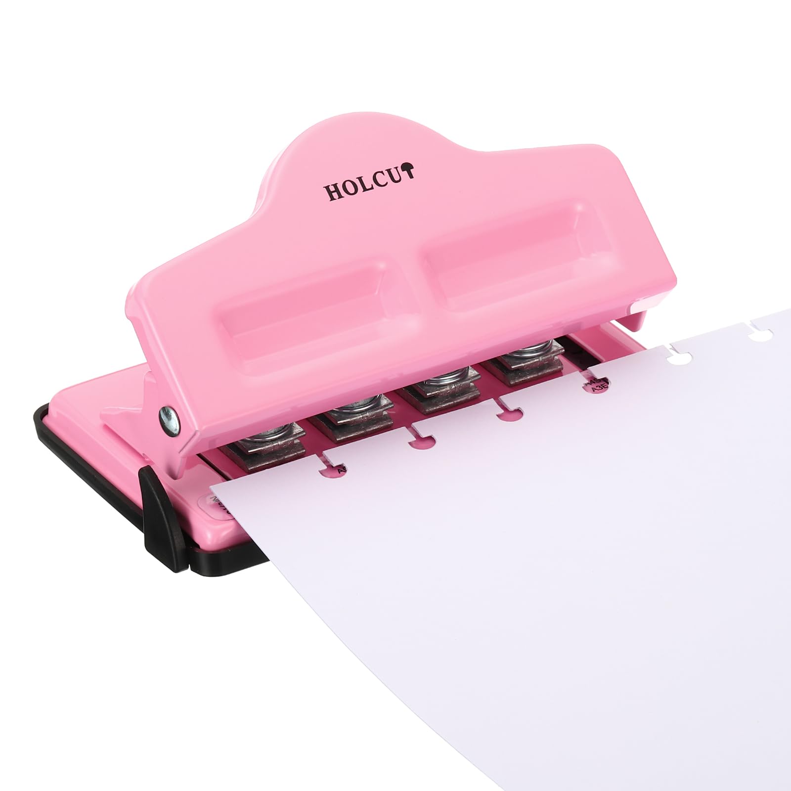 PATIKIL Mushroom Discbound Hole Punch, 4 Holes Discbound Hole Puncher for Disc Bound Planner, Punch Up to 5 Papers(Pink)