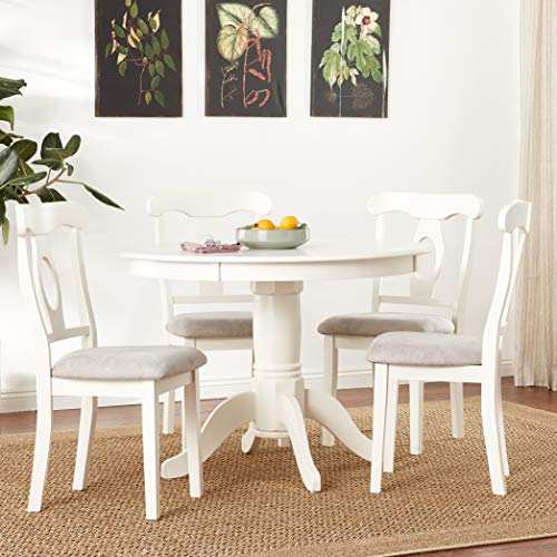 Angel Line 5 Piece Lindsey Dining Set, White/Gray Pricepulse